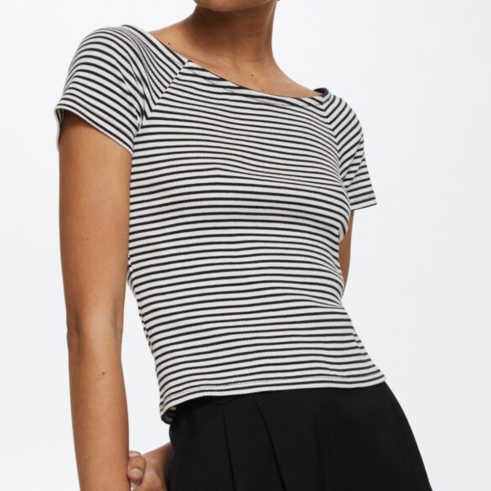 Pre-loved MANGO Striped rib top
